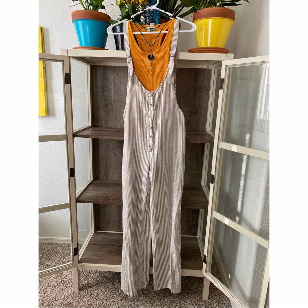 Wide Leg Linen Romper